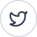 Twitter bird icon inside a gray circle.